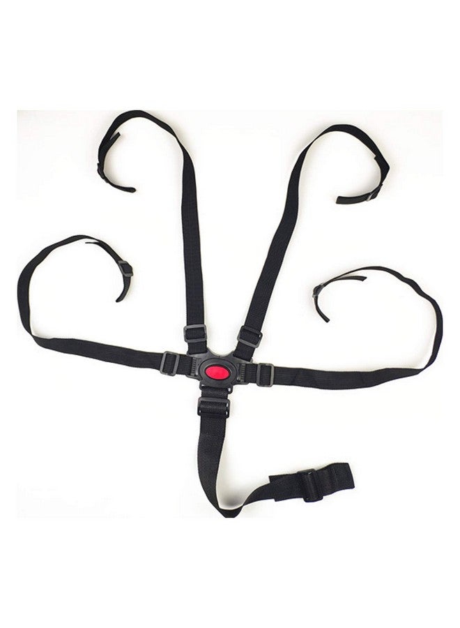 EWUHRY 5 Point Harness Seat Belt，Adjustable Baby Seat Belt Full Protection Security Harness Seatbelt for High Chair and Pushchair Black - Image 1