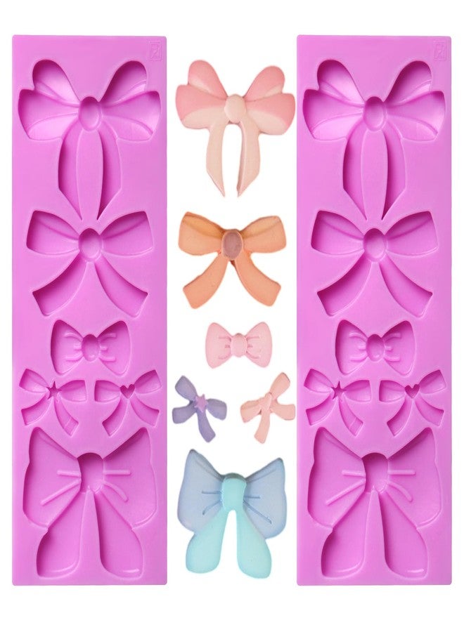 acvcatto Bow Silicone Candy Molds, Bow Chocolate Kitchen Baking Molds for Wedding Birthday Cake Decoration Cupcake Topper Fondant Sugar Craft Gum Paste Clay Resin Jewelry - Image 1