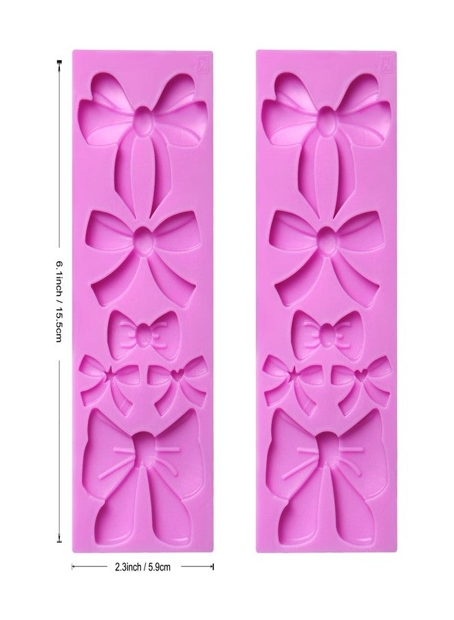 acvcatto Bow Silicone Candy Molds, Bow Chocolate Kitchen Baking Molds for Wedding Birthday Cake Decoration Cupcake Topper Fondant Sugar Craft Gum Paste Clay Resin Jewelry - Image 2
