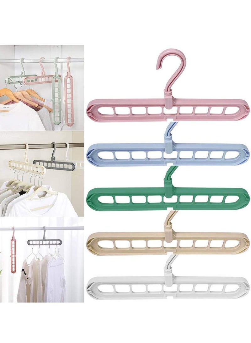 Hanger Hub 5 Pcs Multi-Functional Rotating Clothes Hanger Set | Space Saver Wardrobe Organizer, 360° Swivel Hooks, Heavy Duty Foldable Closet Hangers - Image 1