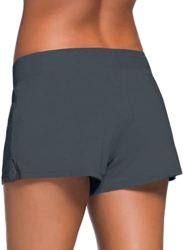 Aleumdr Women's 3" Swim Boardshort Bottom Shorts Swimming Panty Large Grey - Image 2