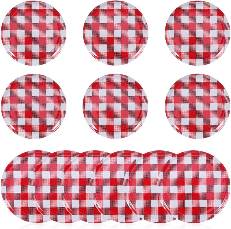 12 Pcs Red Wide Mouth Canning Jar Lids 70mm 63mm Reusable Bottle Covers Jar Seals for Home Canning and Preserving - Image 1