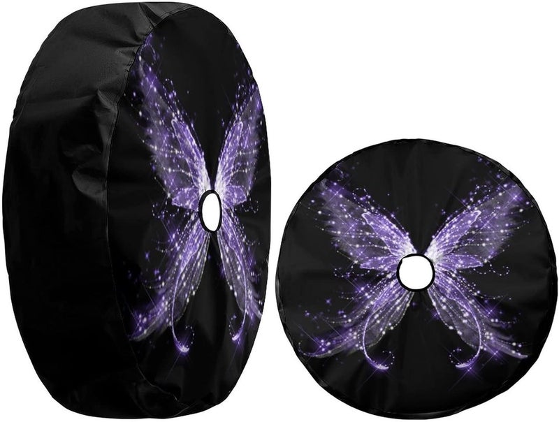 Delerain Butterfly Spare Tire Cover with Backup Camera Hole - Waterproof and UV Resistant for Jeep, RV, SUV, Truck (17 Inch for Diameter 31"-33") - Image 3
