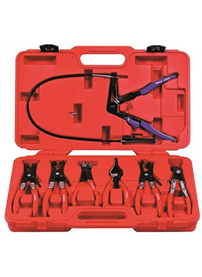 Astro Pneumatic Tool Astro 9406 Hose Clamp Plier Set - 7 Piece,Red  - Image 1
