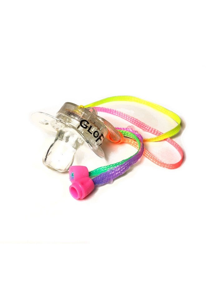 GloFX Led Pacifier 1 Pack Rave Binkie Soft Light Up Toy Necklace Glowing Flashing Rgb Style 4 Colors Blinky - Image 3