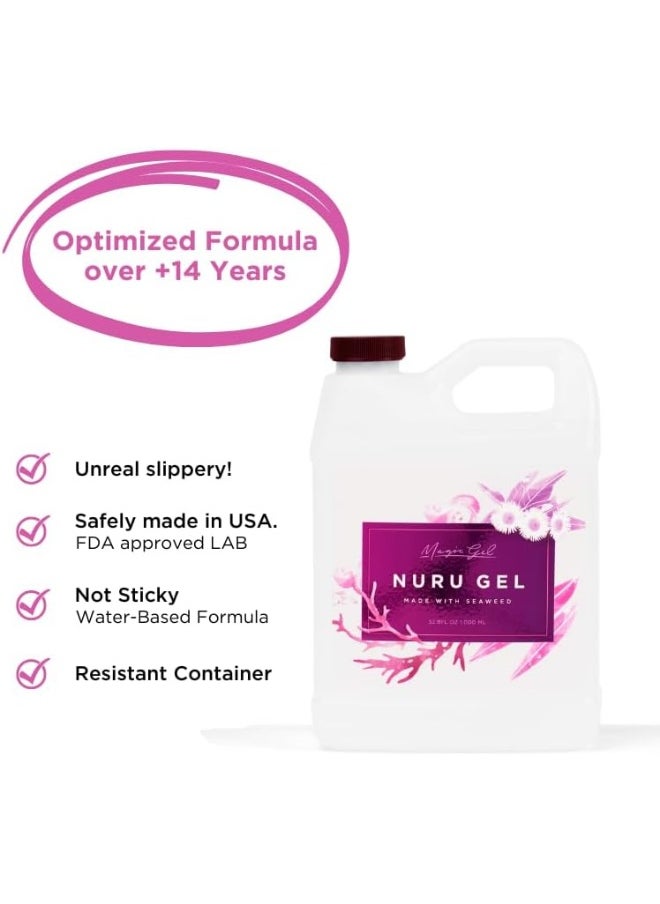 Magic Gel Magic Gel Nuru Massage Therapy Gel | Naturally Stain, Flavor and Fragrance Free | Ideal for Massage, Sore Muscles, Dry Skin | 33.8 Oz  - Image 2