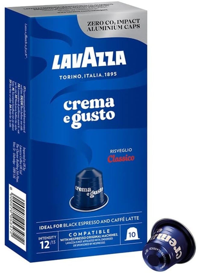 Lavazza Lavazza Crema E Gusto Classico Compatible Capsules With Nespresso 10 Capsules Blue  - Image 1