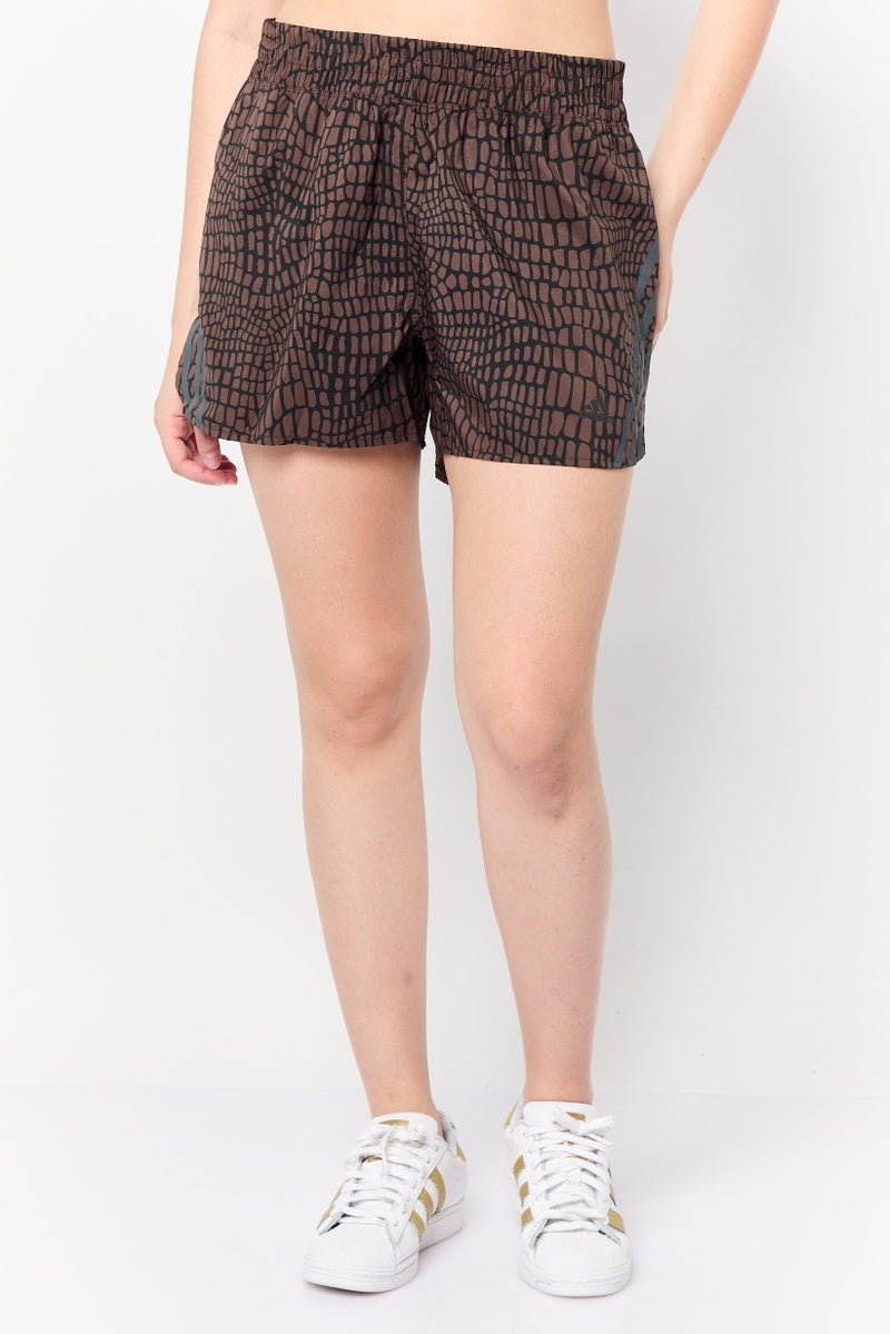 Adidas Women Sportswear Fit 4 Inseam Running Shorts, Brown  - Image 1