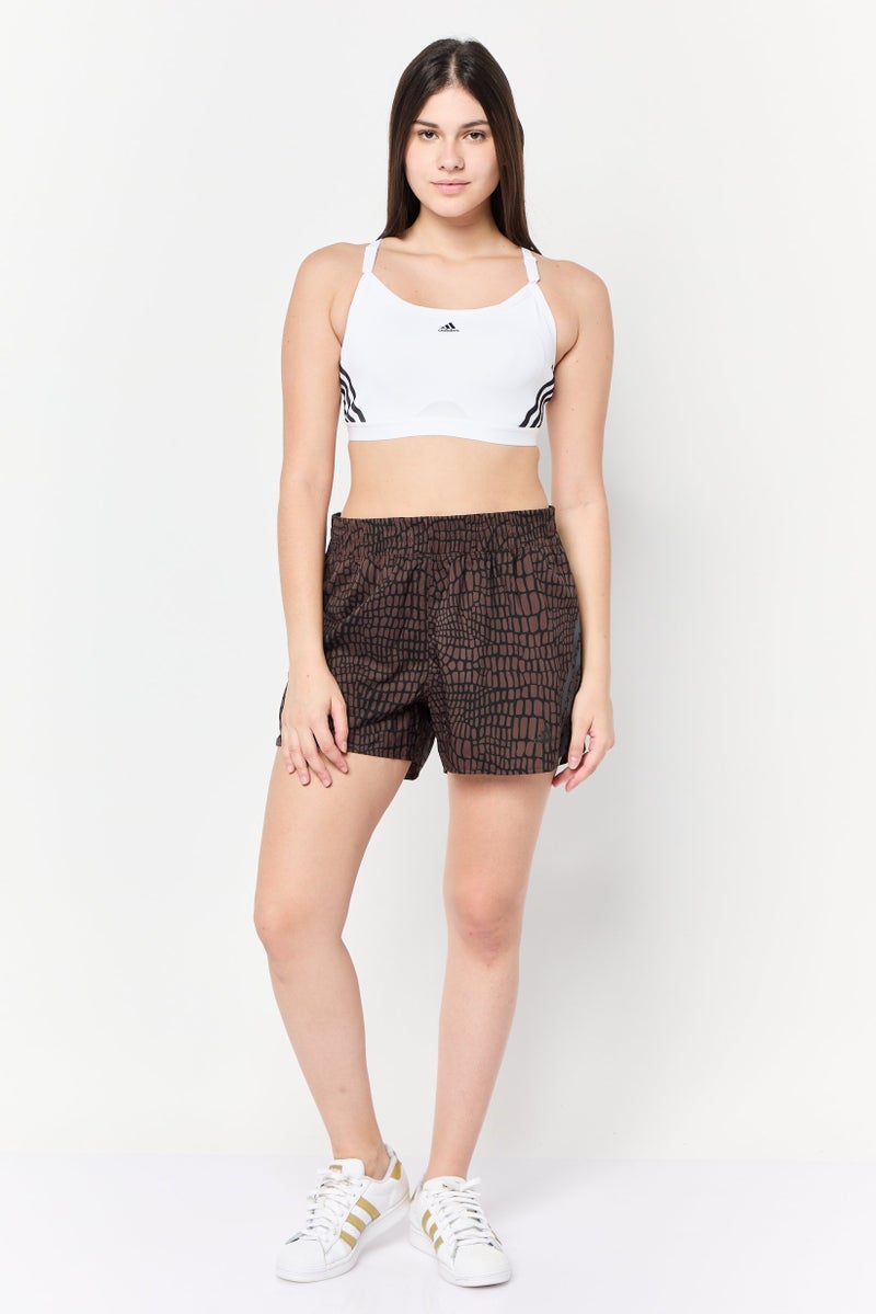 Adidas Women Sportswear Fit 4 Inseam Running Shorts, Brown  - Image 2