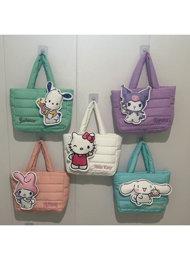 Cartoon Sanrio Down Cloth Handbag Cute Kuromi Tote Bag Meruti Shoulder Bag For Women-Color:Gui Dog On The Front (order In Multiples Of 5)-Height:36*28cm (minimum Order Of 5 Pieces Per Style) - Image 3