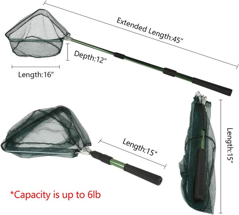 RESTCLOUD Fishing Landing Net with Telescoping Pole, Strong Aluminum Full Extended to 45 Inches - Image 3