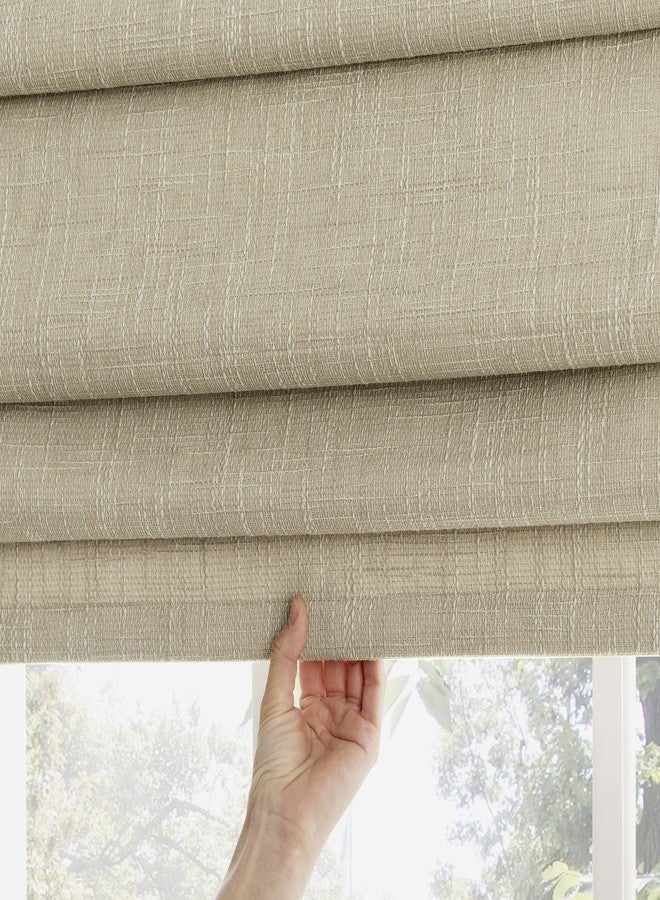 Sun Zero Preble Textured Total Blackout Cordless Roman Shade, 33" x 64", Beige - Image 4