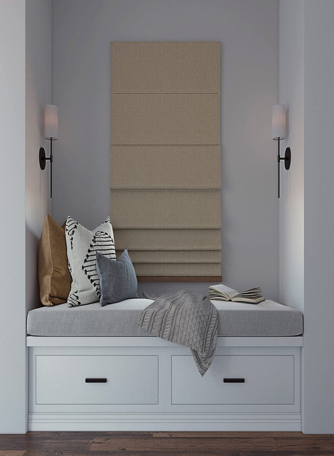 Sun Zero Preble Textured Total Blackout Cordless Roman Shade, 33" x 64", Beige - Image 2