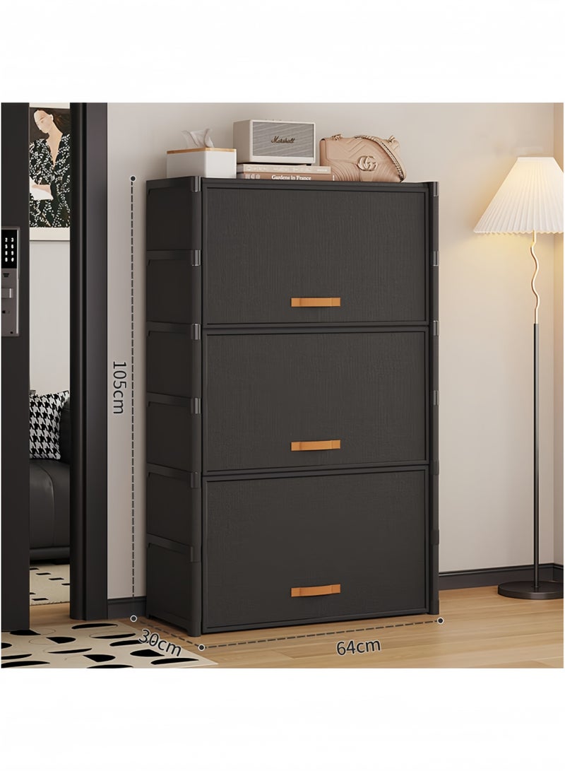 GGEROU Portable Shoe Rack Organizer 7-Tier Shoe Cabinet 21-Pair shoe Storage Free Standing Stackable Space Shoe Rack dust-proof design for entrance door, Black - Image 2