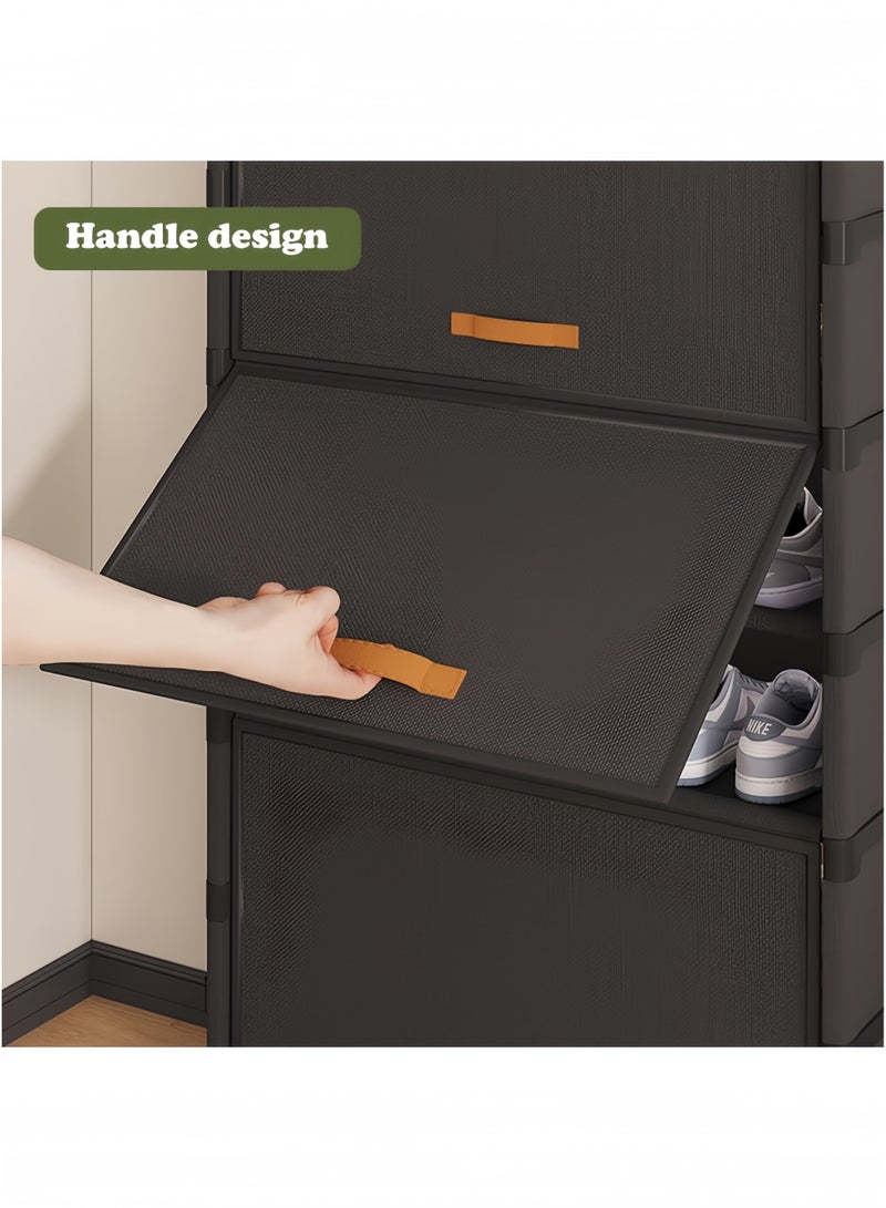 GGEROU Portable Shoe Rack Organizer 7-Tier Shoe Cabinet 21-Pair shoe Storage Free Standing Stackable Space Shoe Rack dust-proof design for entrance door, Black - Image 5