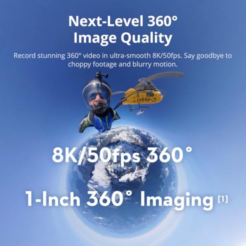 Osmo 360 Adventure Combo: 1 x 360 camera for adventurers, 1-inch sensor, 8K video, 4K/120fps, 170 boost mode, extended battery life with 3 batteries, UAE version, official warranty, black - Image 2