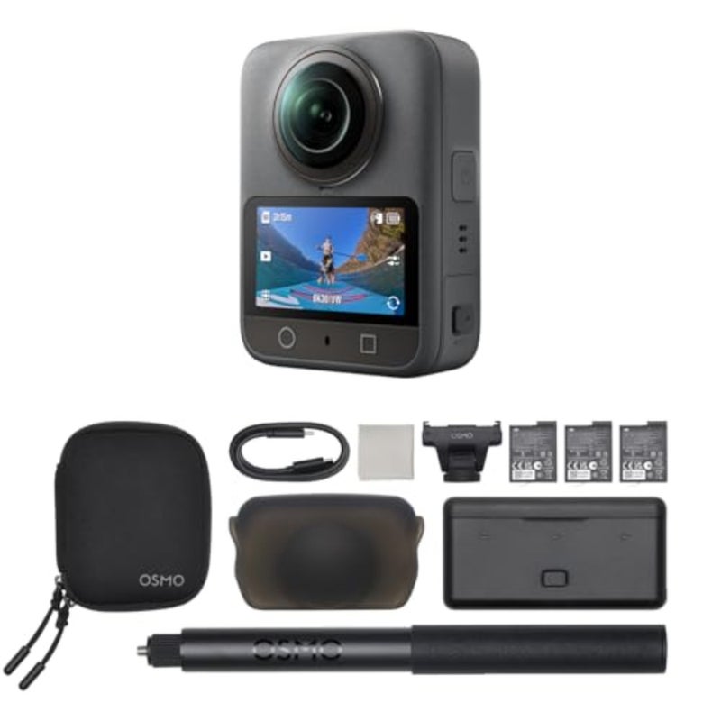 Osmo 360 Adventure Combo: 1 x 360 camera for adventurers, 1-inch sensor, 8K video, 4K/120fps, 170 boost mode, extended battery life with 3 batteries, UAE version, official warranty, black - Image 1