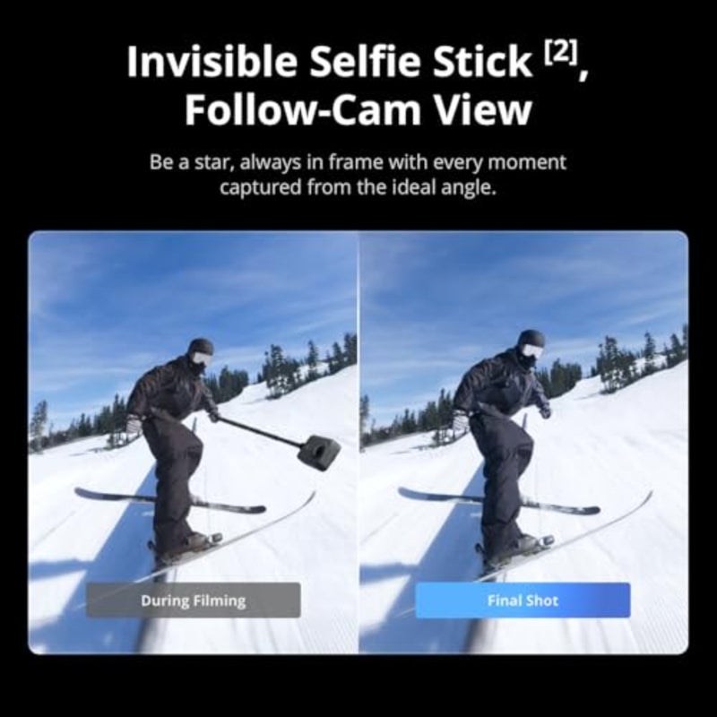 Osmo 360 Adventure Combo: 1 x 360 camera for adventurers, 1-inch sensor, 8K video, 4K/120fps, 170 boost mode, extended battery life with 3 batteries, UAE version, official warranty, black - Image 4