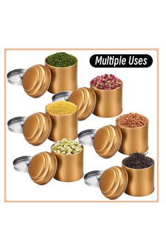 Excefore Tea Tin Canister, Mini Tea Storage Containers Round Tin Canister for Loose Tea, 8 oz Round Tin Can Box Small Kitchen Tea Canister Loose for Storage Tea  - Image 2