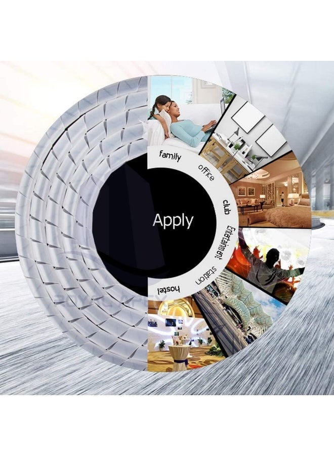 Royal Apex Spiral Wrapping Band Protection Tube-Band Cable Tidy Organizer-Tidy Sleeve Durable Cable For Pc Tv Cables Home And Office 12Mm White - Image 3