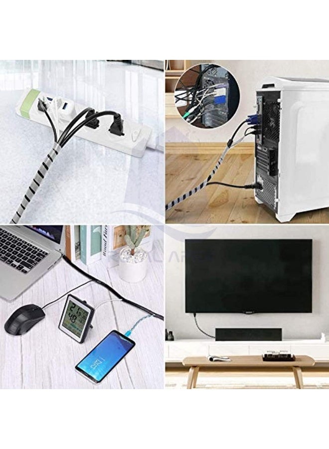 Royal Apex Spiral Wrapping Band Protection Tube-Band Cable Tidy Organizer-Tidy Sleeve Durable Cable For Pc Tv Cables Home And Office 12Mm White - Image 5