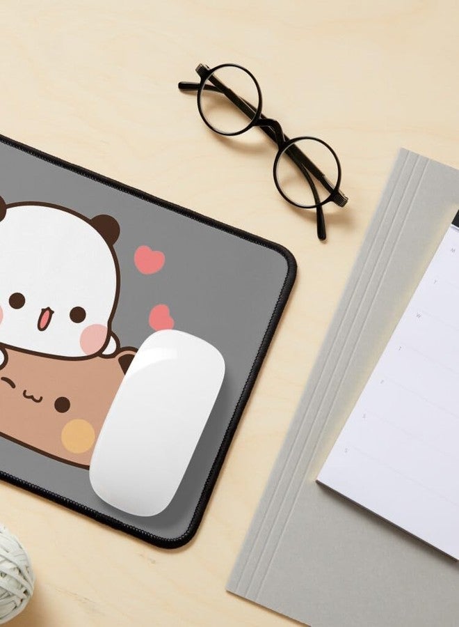 Bear and BuBu Panda’s Love Relaxing Moment Mouse Pad - Cute Cartoon Duo Sharing Peaceful Time Together - Soft Aesthetic Art with Smooth Surface & Non-Slip Rubber Base - Image 4