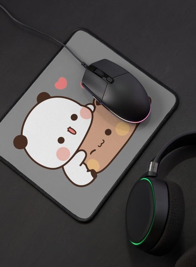 Bear and BuBu Panda’s Love Relaxing Moment Mouse Pad - Cute Cartoon Duo Sharing Peaceful Time Together - Soft Aesthetic Art with Smooth Surface & Non-Slip Rubber Base - Image 3