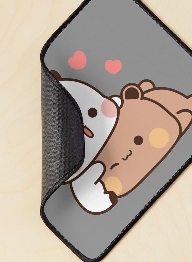 Bear and BuBu Panda’s Love Relaxing Moment Mouse Pad - Cute Cartoon Duo Sharing Peaceful Time Together - Soft Aesthetic Art with Smooth Surface & Non-Slip Rubber Base - Image 2