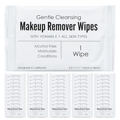 World Amenities - Makeup Remover Wipes - Alcohol Free - Vitamin E Face Wipes for Sensitive Skin Comfort - Individually Wrapped - Travel Friendly Facial Cleansing Wipes - 25 Count - Image 1