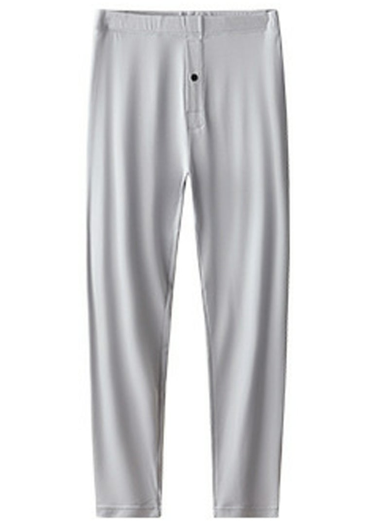 Loquat Men's Solid Color Tights Leggings Underwear Thermal Pants Long Johns Bottoms  Wintergear Modal Warm Base Layer Bottoms Light Grey 