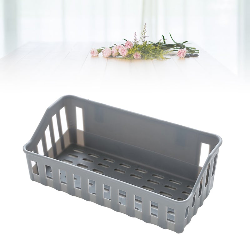 2pcs Bathroom Storage Shelf Free of Hole Rectangle Traceless Plastic Wall Rack for Home Toilet Bathroom (Light Gray) - Image 5