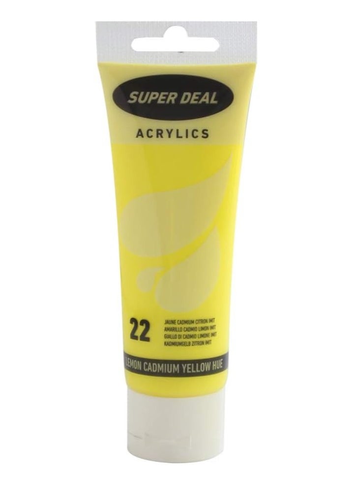SUPER DEAL Super Deal Acrylic Color Paint Tube 75ml Lemon Cadmium Yellow Hue SD 4212-22 