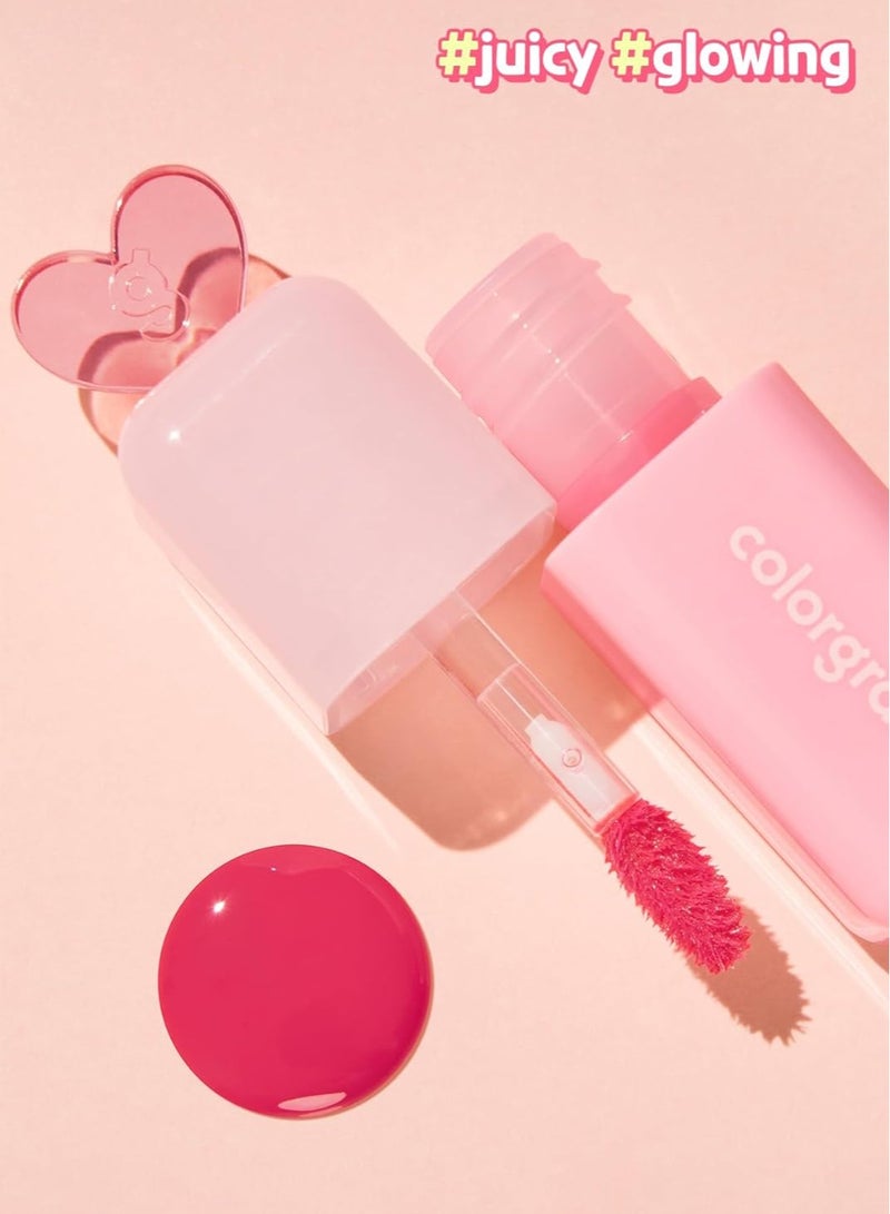 COLORGRAM COLORGRAM Juicy Drop Tint 03 Litchi Luster | Juicy Lip Gloss, Glowing Lip Stain with Fruity Colors, Buildable & Blendable, Highly Pigmented - Image 4