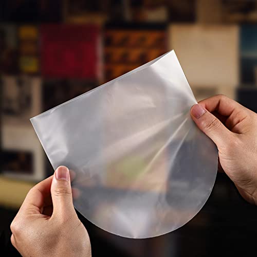 Facmogu 100PCS 7 Inch LP Inner Sleeve, Round Bottom Vinyl Record Sleeves for 45 RPM Records Collections, Anti-Static U shaped Interior Disc Cover Clear Vinyl Covers for Protect LP Album from Scratches - Image 3