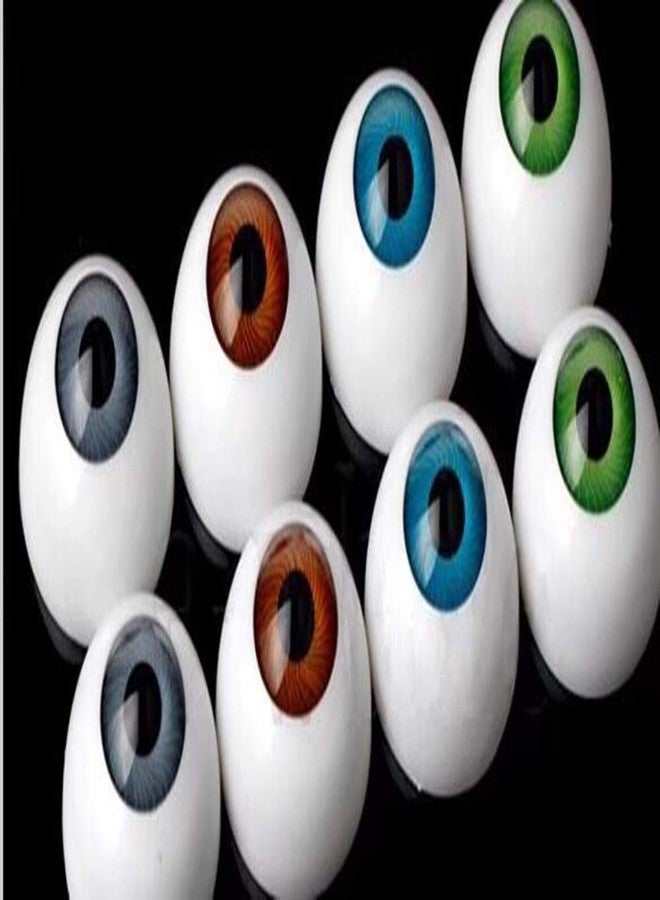 DoubleWood Halloween Eyeballs 4 Pairs of 4 Colors 26mm Half Round Realistic Acrylic Eyes for Halloween Props, Masks, Dolls or Bears Craft Plastic Eyeballs (26mm) - Image 2