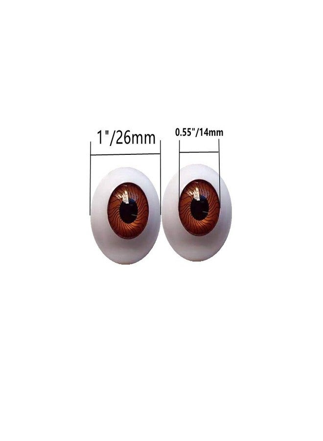 DoubleWood Halloween Eyeballs 4 Pairs of 4 Colors 26mm Half Round Realistic Acrylic Eyes for Halloween Props, Masks, Dolls or Bears Craft Plastic Eyeballs (26mm) - Image 3