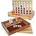 Glintoper Shut The Box 4 in a Row Tables Game Set Classic Wood Dice Game with Numbers Line Up 4 Game for Kids Family Living Room Rustic Coffee Table Decor Travel Game Strategy Board Games - Image 3