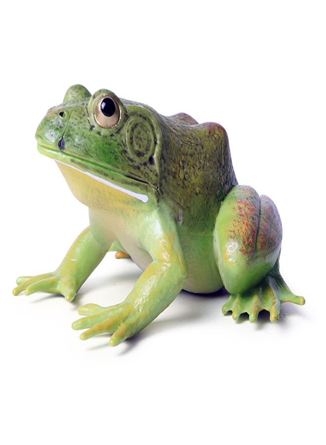 SCAHOW Plastic Frog Toys for Kids, Rainforest Animals Figures, Rubber Bullfrog Figurine, Forest Woodland Animals Toys, Frog Decor Party Favor Garden Flowerpot Decoration (Green) - Image 1