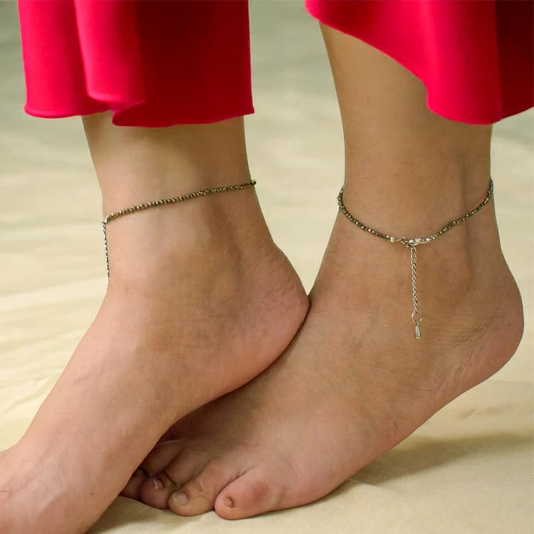 Astrotalk Raw Pyrite Anklet | Stone of Money, Protection & Power | Pyrite Anklet for Women | Best Gift Items | Spiritual Jewellery for Women - Image 3