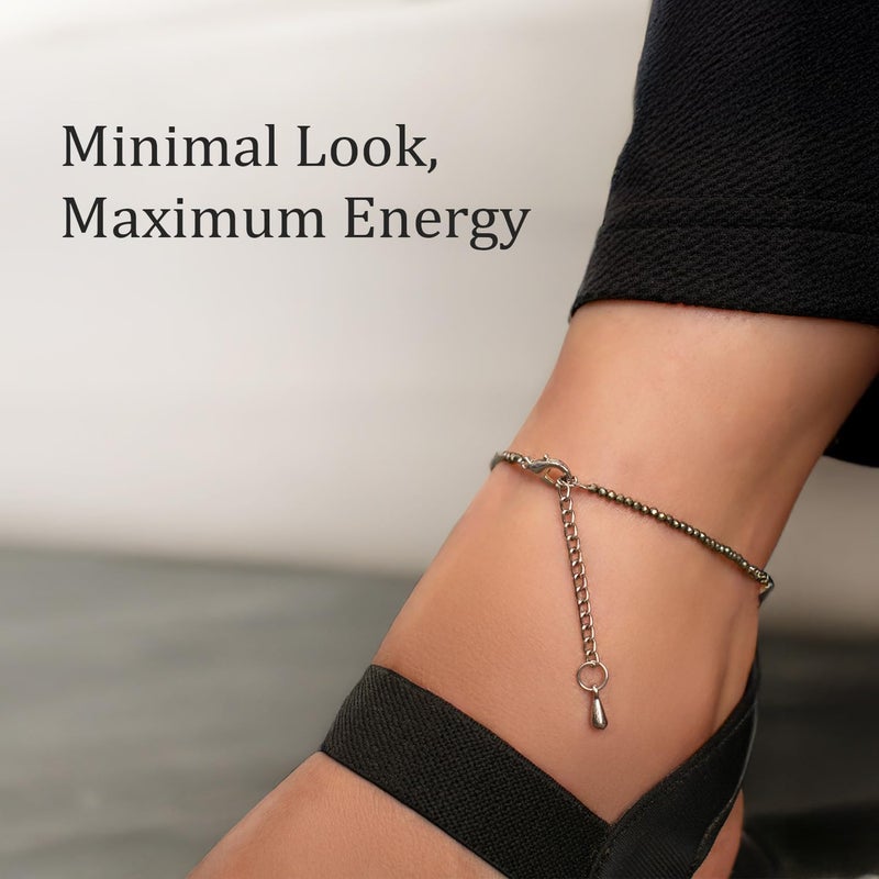Astrotalk Raw Pyrite Anklet | Stone of Money, Protection & Power | Pyrite Anklet for Women | Best Gift Items | Spiritual Jewellery for Women - Image 4