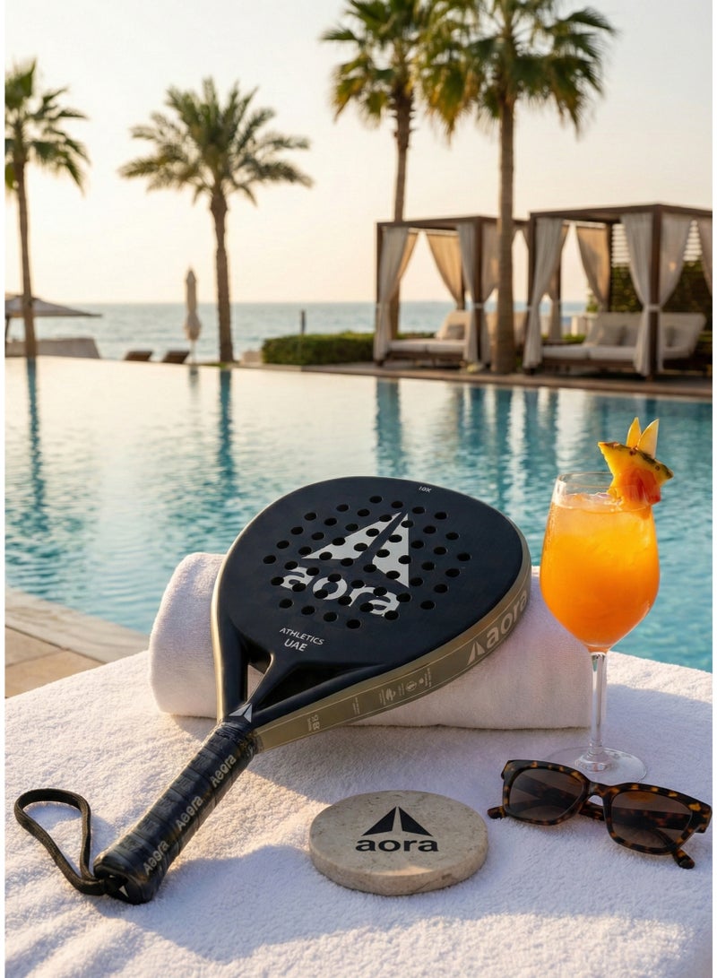 Aora Paddle Tennis Racket 18K Carbon Fiber Sage – Advanced Padel Racket Designed for Maximum Power & Precision, Featuring Aero-Dynamic Frame, Vibration Dampening Core & Premium Soft Grip for Superior Comfort - Image 4