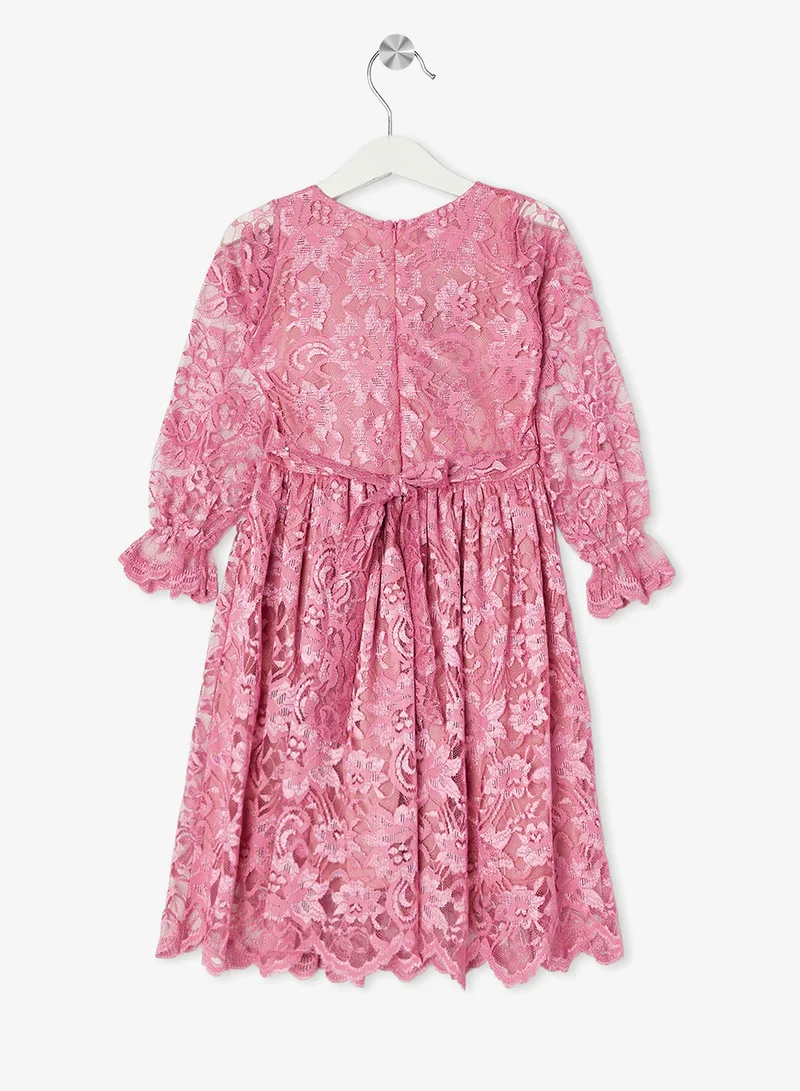 Little Golden Apple Little Lace Long Sleeve Dress