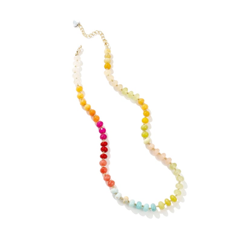 Badu Gemstone Beaded Necklace for Women Colorful Natural Stone Beach Rainbow Necklace Jewelry Gift - Image 1