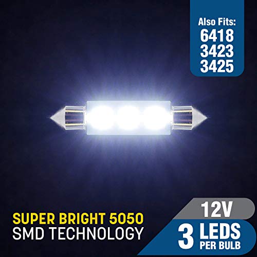 Pilot Automotive IL-6461W-AM White 3-SMD LED Dome Light Bulb - Image 3