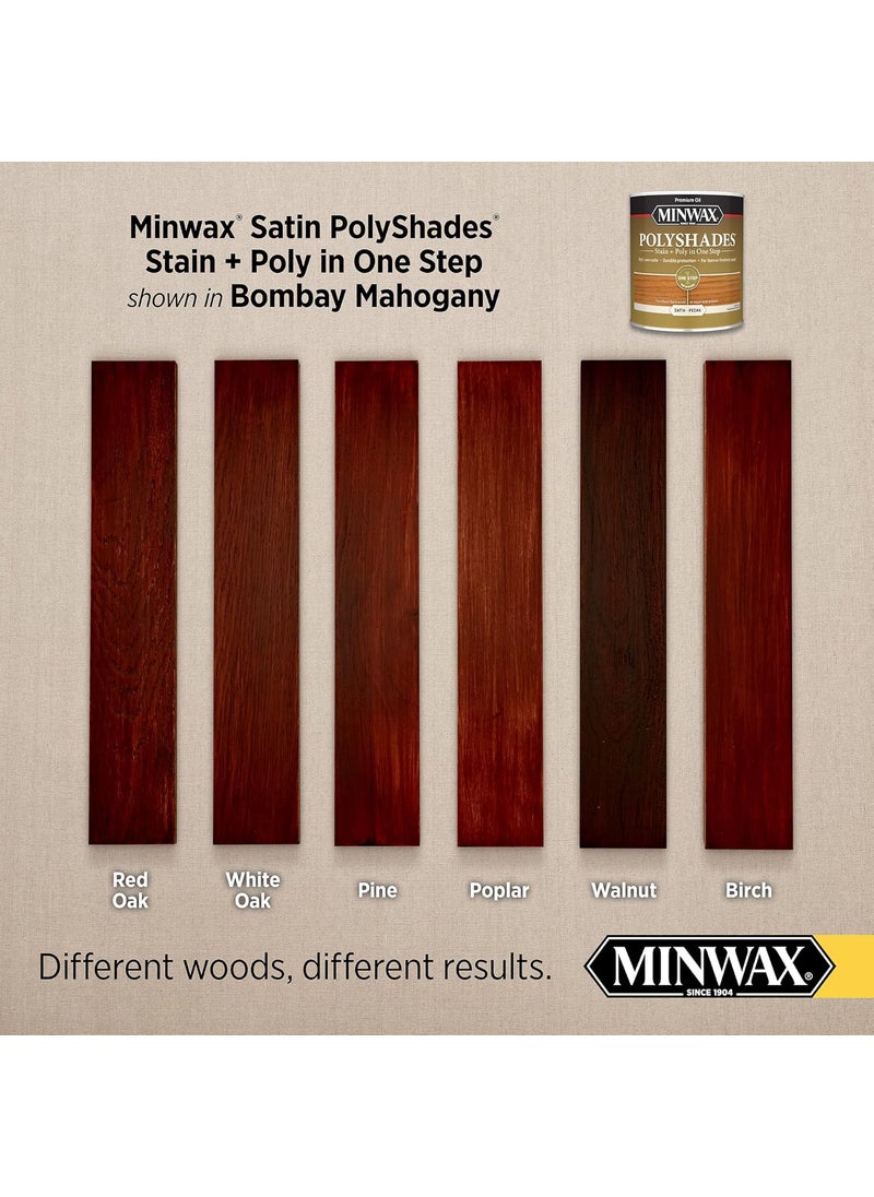 Minwax 12 pt Minwax 21380 Bombay Mahogany PolyShades Wood Stain and Polyurethane Satin  - Image 2
