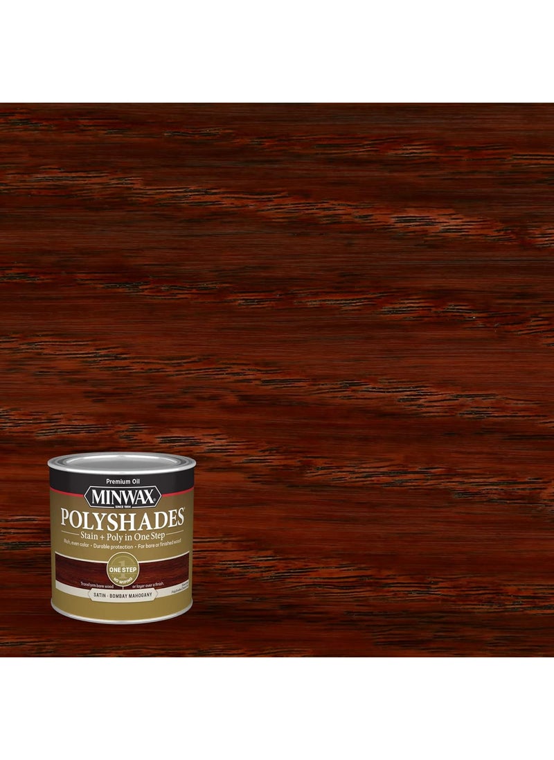Minwax 12 pt Minwax 21380 Bombay Mahogany PolyShades Wood Stain and Polyurethane Satin  - Image 3