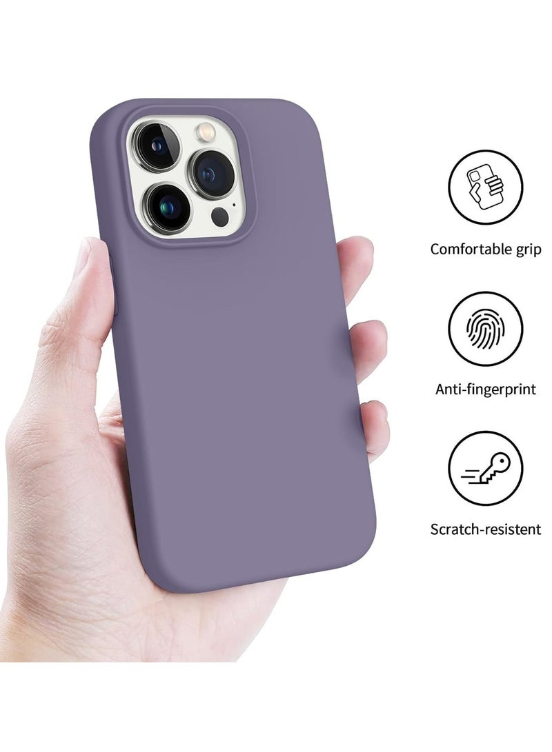 Raxoom [3-in-1] iPhone 15 Pro Max Case Bundle â€“ Light Gray Liquid Silicone Shockproof Cover with 9H Tempered Glass Screen Protector - Image 4