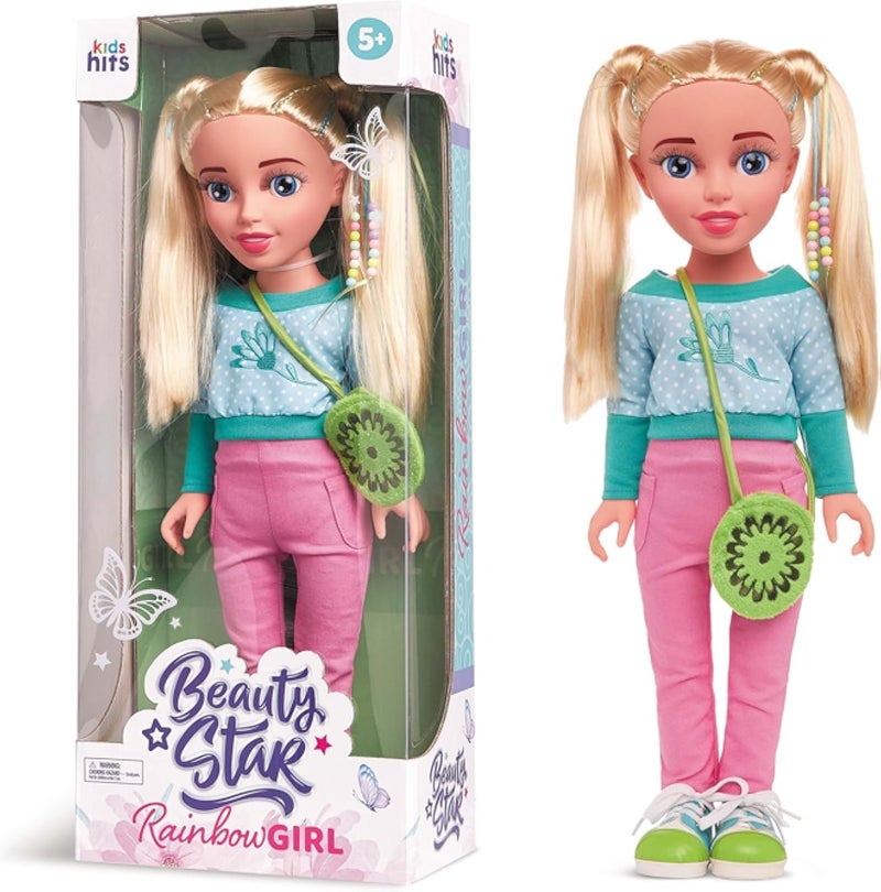 نيكست دمية بيوتي ستار الربيعية الزهرية، مقاس 18 بوصة: متعة عصرية للأطفال من سن 5 سنوات فما فوق! أطلقي العنان لإبداعكِ مع كل مغامرة لعب! (فتاة قوس قزح)