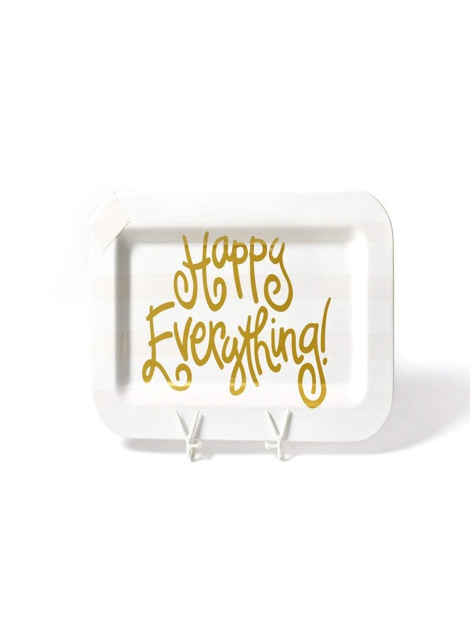 Happy Everything White Stripe Mini Rectangle Platter - Image 1