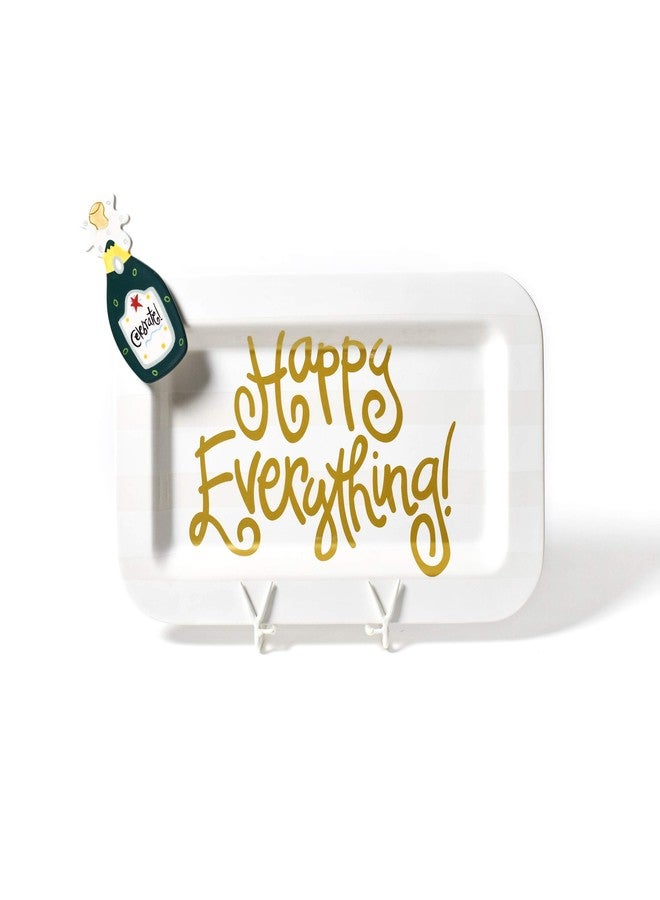 Happy Everything White Stripe Mini Rectangle Platter - Image 2